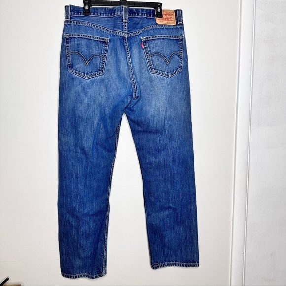 Levi’s 505 36x32 Regular Fit Red Tab Blue Jeans Mens Cotton - Picture 6 of 7